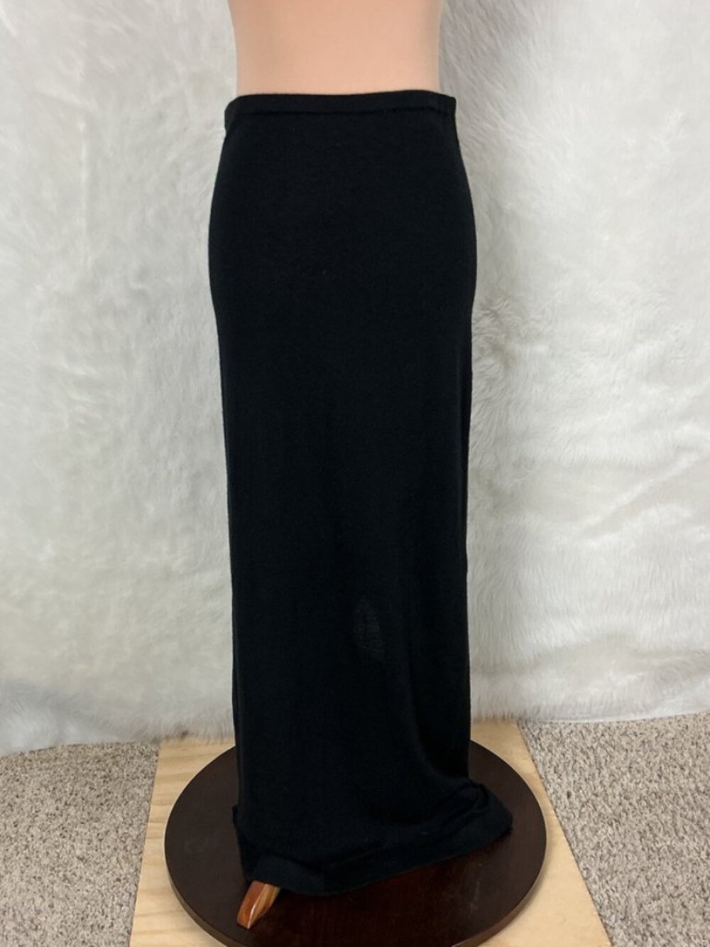 J. Crew 75 Spring Street Black Featherweight 100% Cashmere Column Skirt M